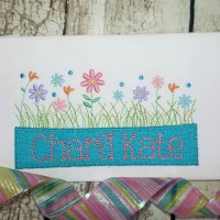 Wildflowers Machine Embroidery Design with Namebox - Vintage Stitch